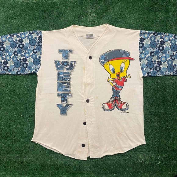 Warner Bros. Other - Vintage 90s Looney Tunes Tweety Ditsy Floral Cartoon Shirt